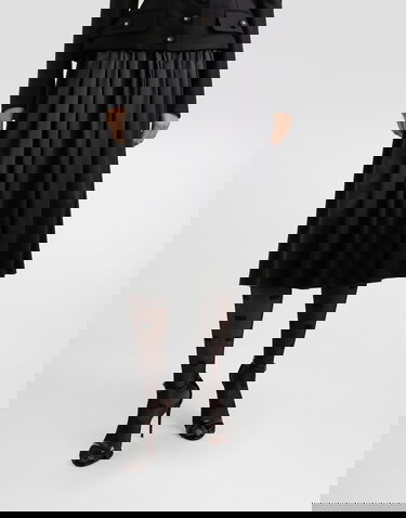 Hame Dolce & Gabbana Dolce & Gabbana Midi Satin Skirt With Metal Logo Musta | F4CLNTGDDBLN0000, 3