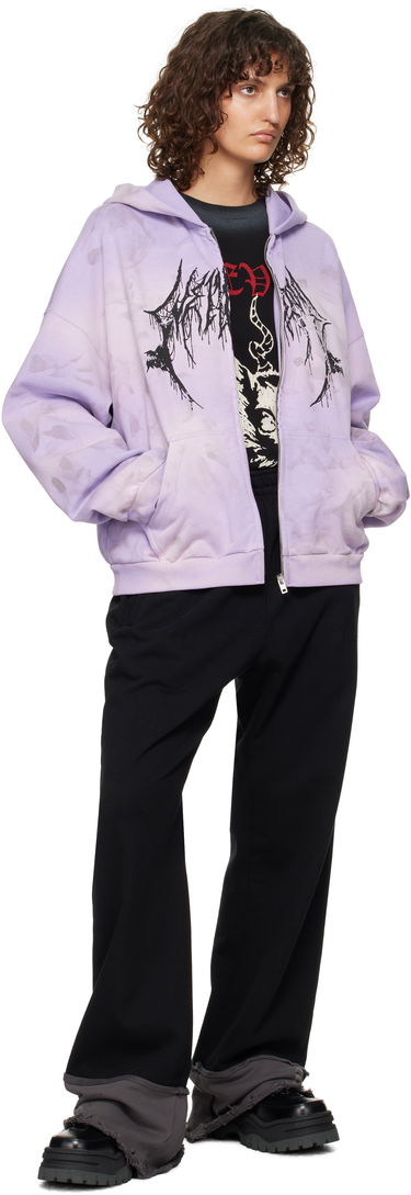 Huppari We11done Graphic Print Zip-Up Hoodie Violetti | WD-TJ3-24-878-U-PP, 3