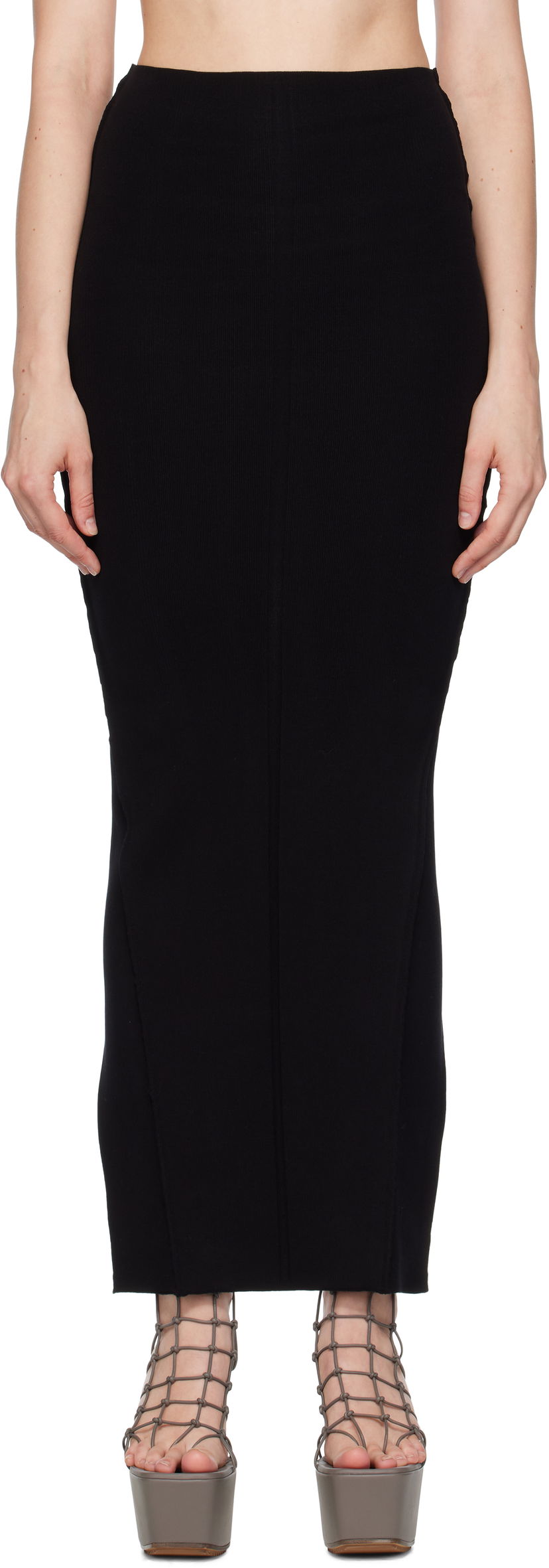 Hame Rick Owens Rick Owens Concordians Pillar Maxi Skirt Musta | RP02E4695 KST
