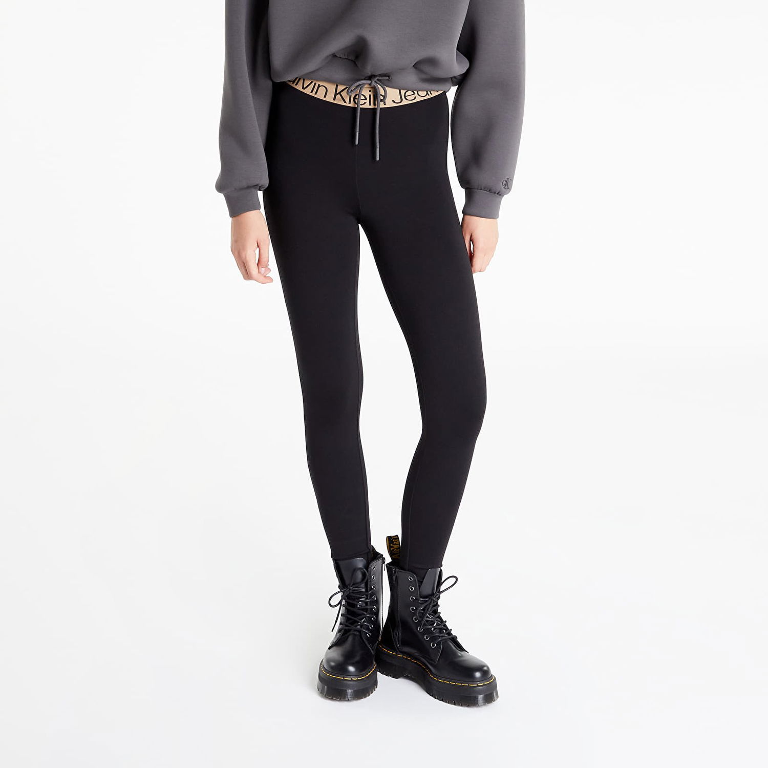 Leggingsit CALVIN KLEIN Logo Elastic Milano Musta | J20J219745 BEH, 0
