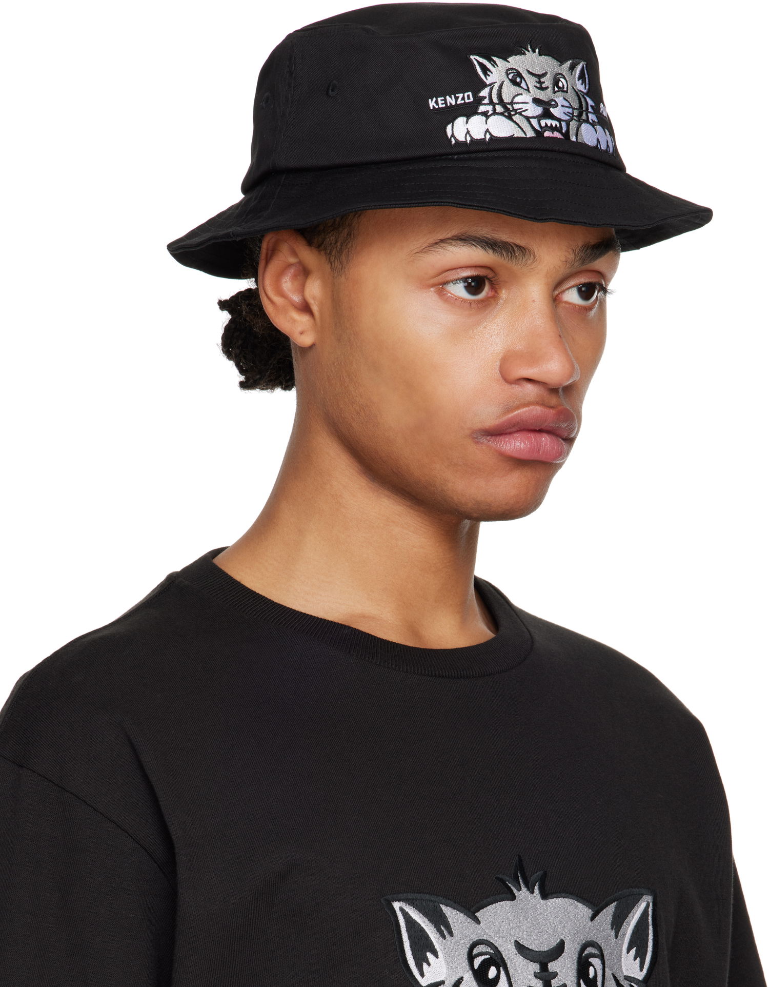 Hattu KENZO Logo Graphic Bucket Hat Musta | FF58AC624F46, 1