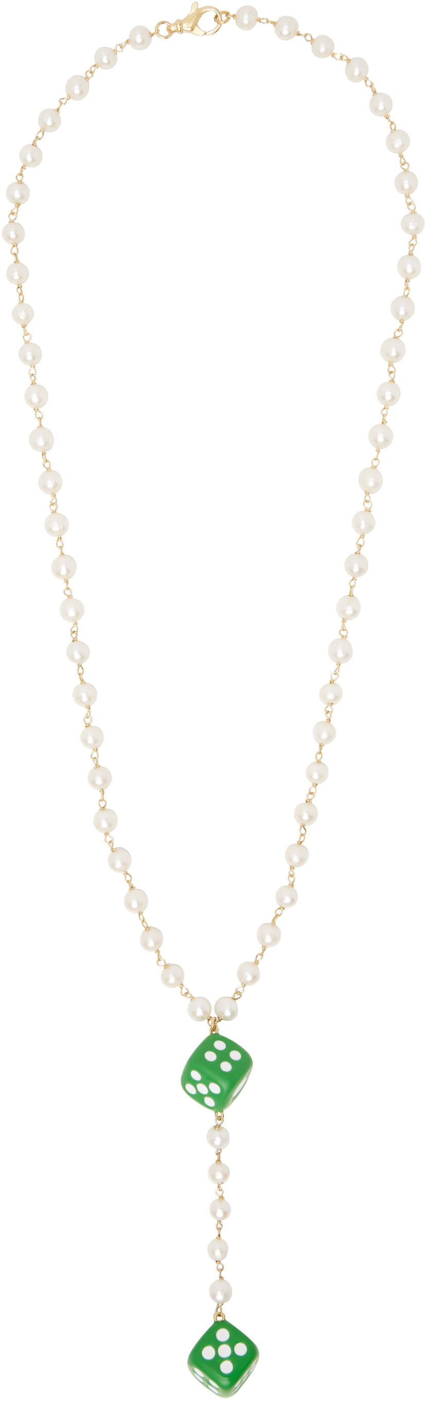 Kaulakoru VEERT VEERT Pearl Dice Rosary Necklace Vihreä | CA09PL