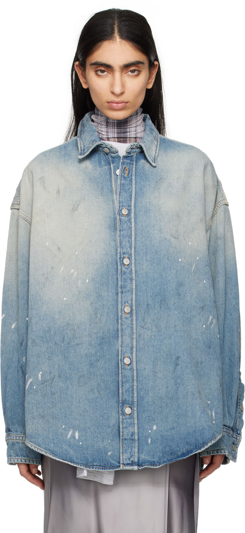 Paita Acne Studios Acne Studios Button-Up Denim Shirt Sininen | CB0103-