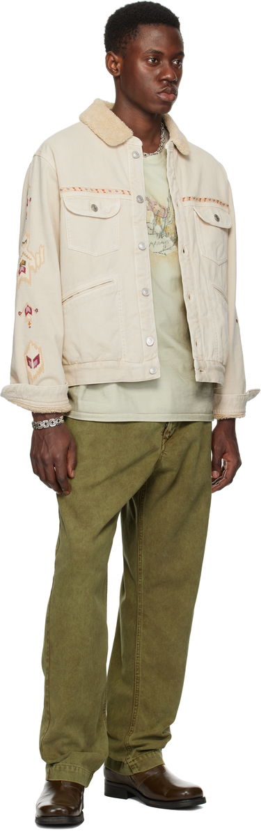 Takki ISABEL MARANT Isabel Marant Jenson Embroidered Sherpa Denim Jacket Beige | 25PVE0184HA-C1H02H, 3