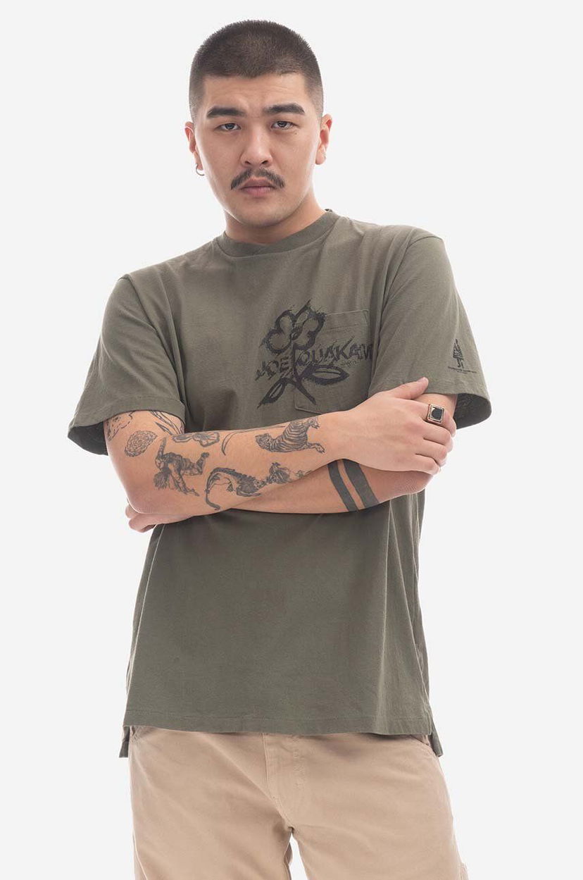 T-paita Engineered Garments T-Shirt With Print Vihreä | 23S1H010.NLP016A