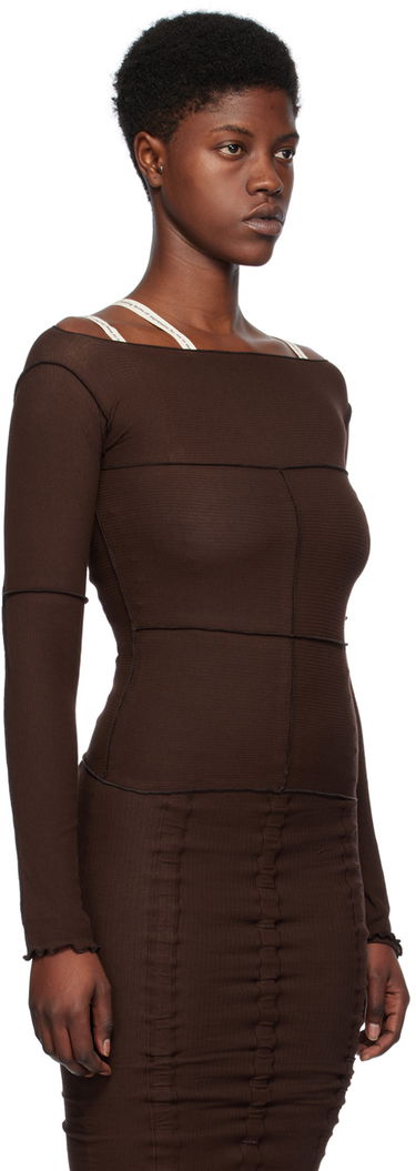 T-paita Baserange Cinder Long Sleeve Top Ruskea | TOCL-RB-SP24, 1
