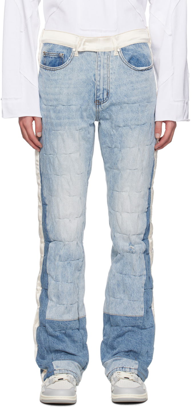 Jeans Who Decides War Gathered Tuxedo Jeans Sininen | 1120710008SS24