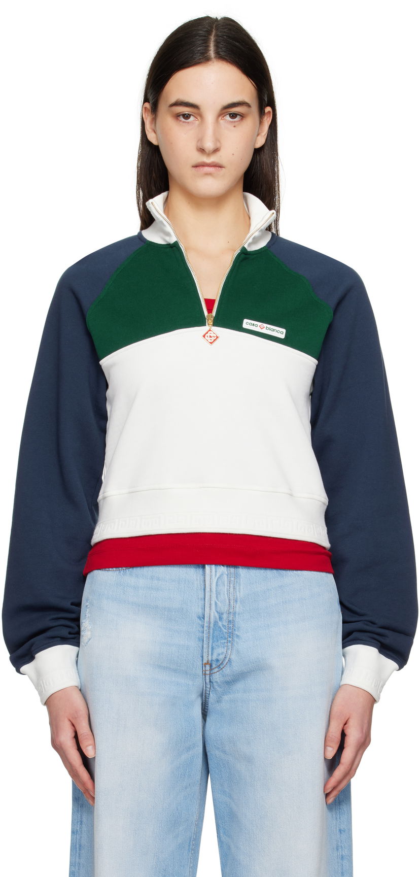 Huppari Casablanca Casablanca Quarter Zip Sweatshirt Monivärinen | WPS25-JTP-328-01