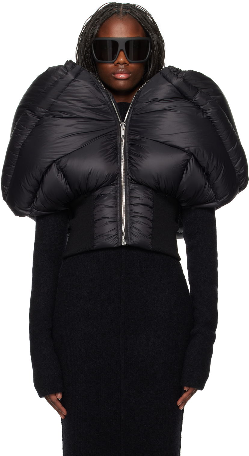 Puffer takki Rick Owens Down Jacket Mini Musta | RO02D3790 NPDX