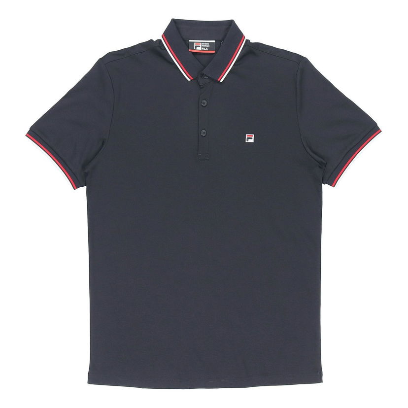 Poolopaita FILA Knitted Short Sleeve Sports Polo Musta | F11M021121G-NV