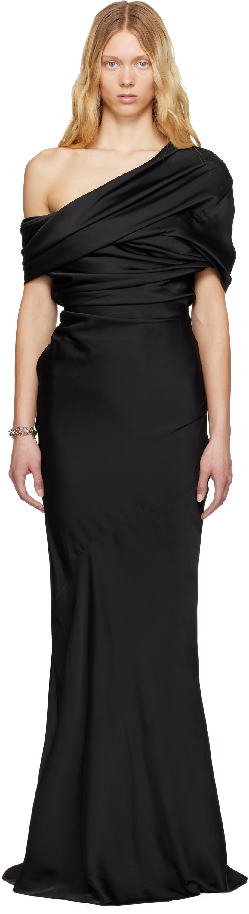 Mekko Entire Studios Entire Studios Sleeveless Draped Maxi Dress Musta | ESW-S25-6013-OB