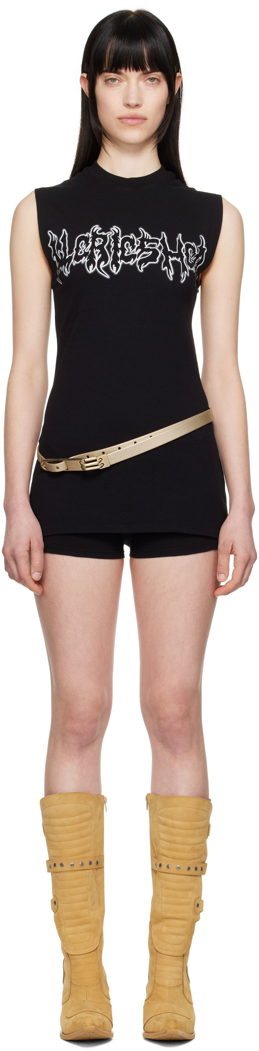 Tankkitoppi 032C 032c Super Bad Jersey Minidress Musta | S25-WRC-2621-050