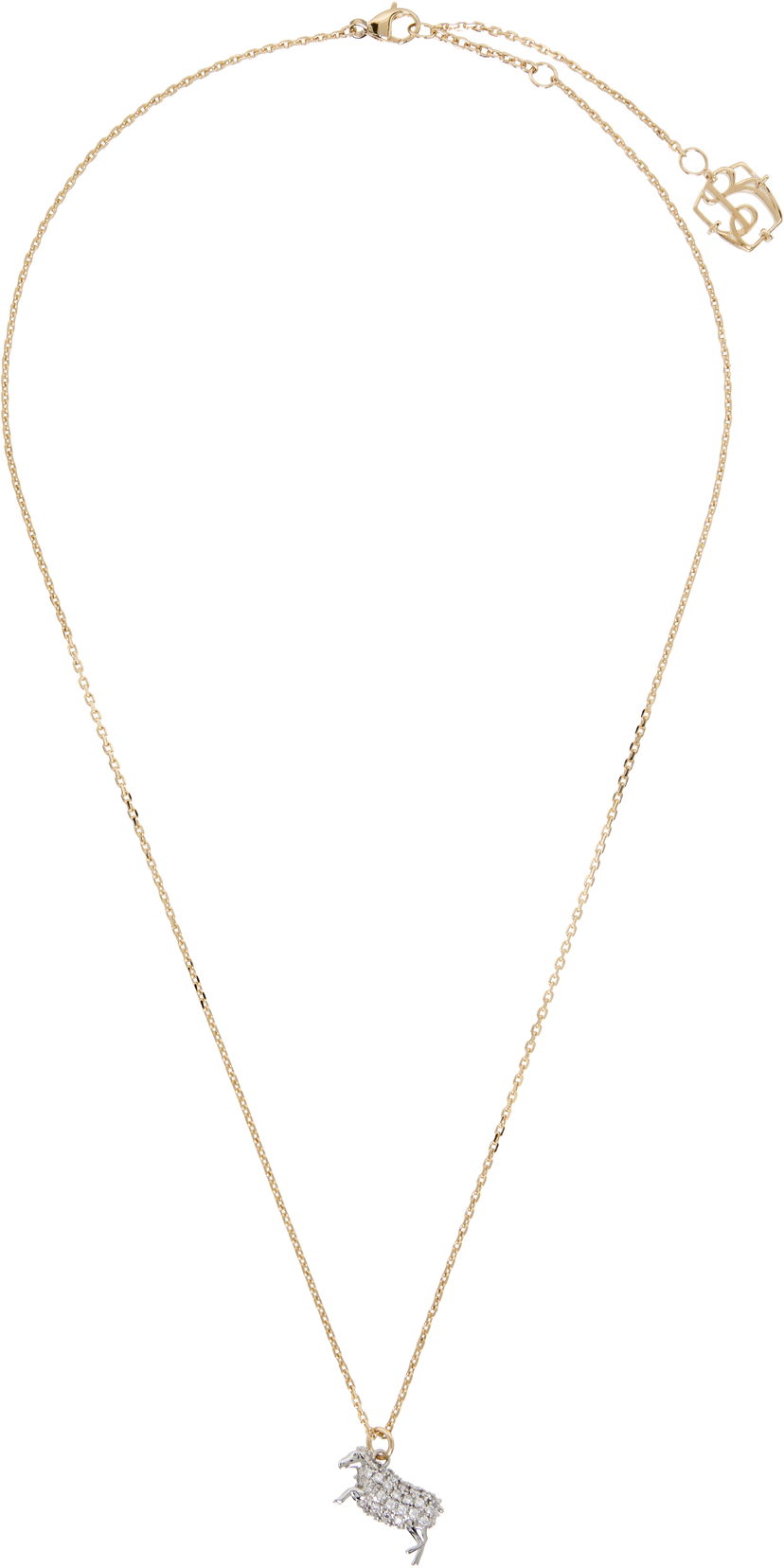 Kaulakoru Burberry Burberry Gold-Tone Crystal Sheep Pendant Necklace Metallinen | 8112029
