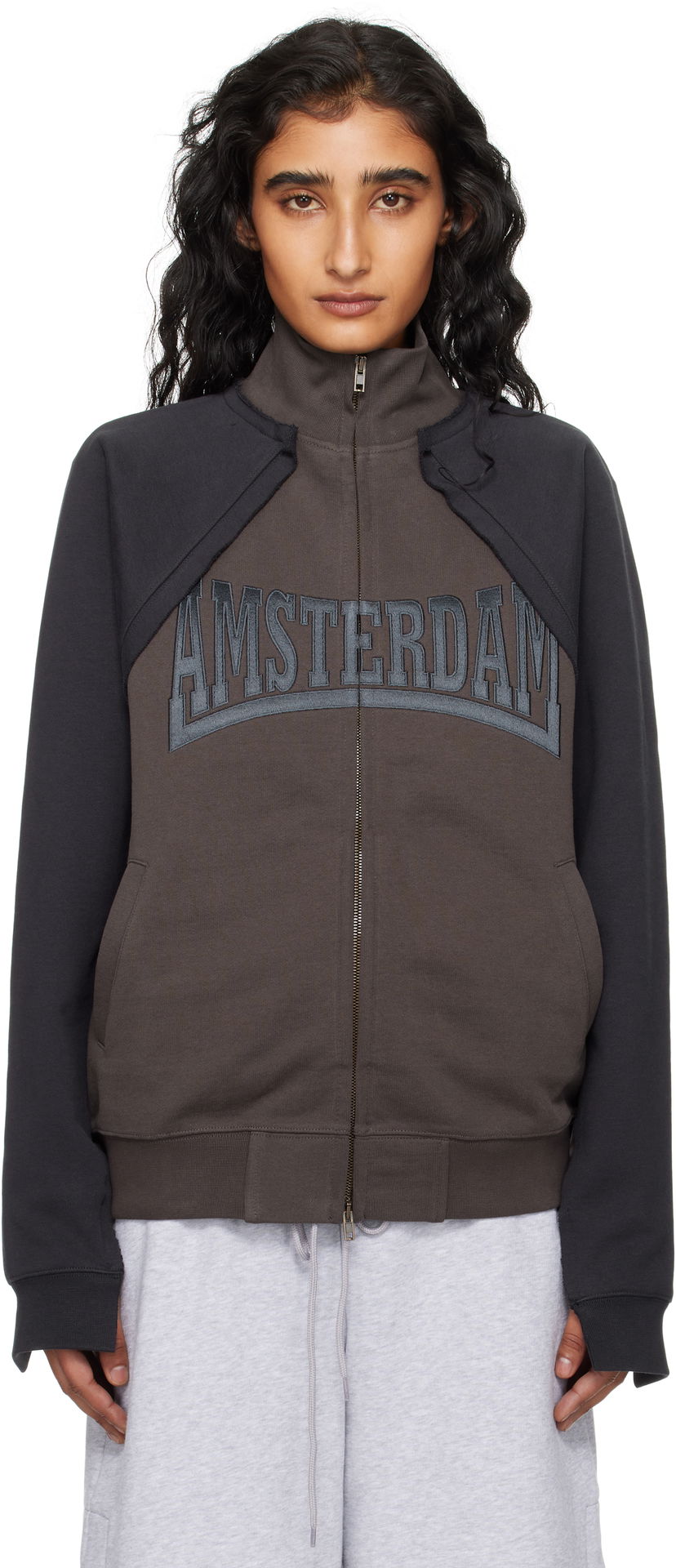 Takki VETEMENTS VETEMENTS Patched Zip-Up Jacket Musta | UH76ZU760CB