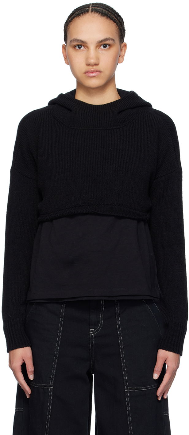 Huppari Maison Margiela MM6 Cropped Hoodie Musta | S52GP0151 S18448