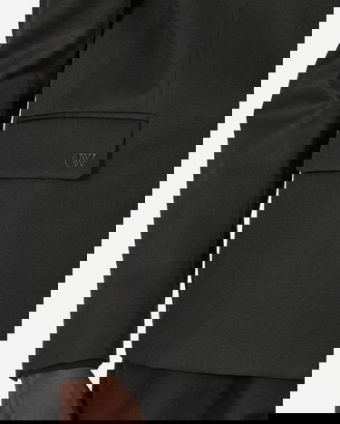 Takki Off-White Embroidered Wool Strap Blazer Black Musta | OMEN063F23FAB001 1010, 5