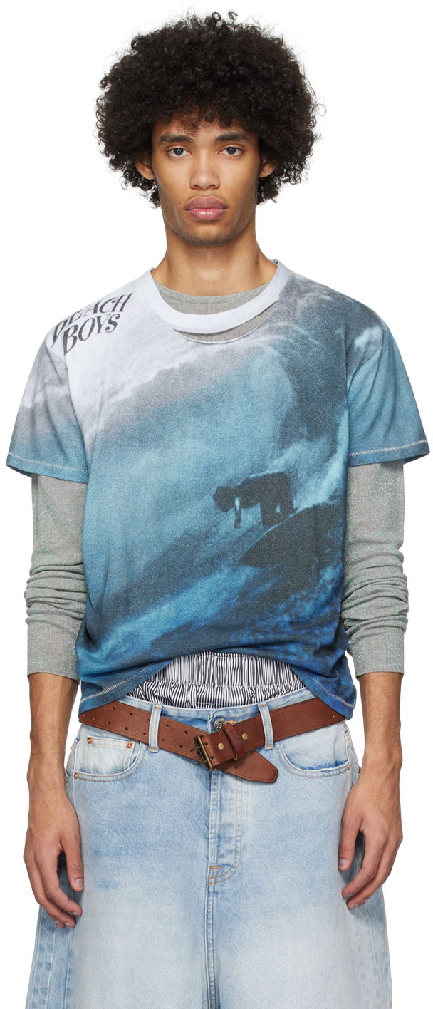T-paita ERL ERL Beach Boys Graphic T-Shirt Sininen | ERL08T011