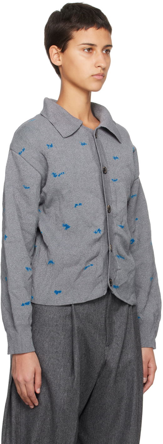 Villapaita ADER ERROR Embroidered Button-Up Cardigan Harmaa | BMADFWKT0703GR, 1