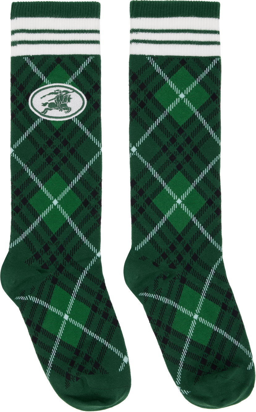 Sukat Burberry Burberry Argyle Check Stretch Socks Vihreä | 8113536