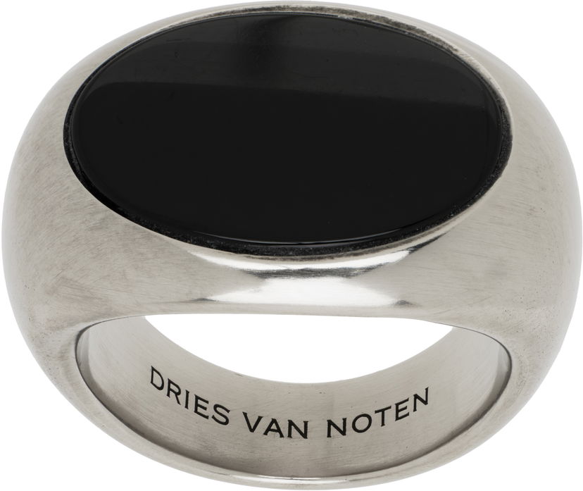 Sormus Dries Van Noten Dries Van Noten Stone Signet Ring Metallinen | 251-028202-092