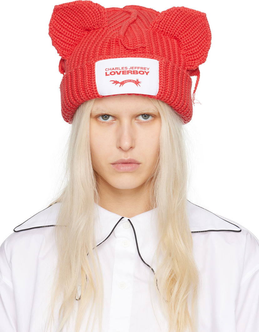 Pipo Charles Jeffrey Loverboy Chunky Ears Beanie Punainen | 43130402