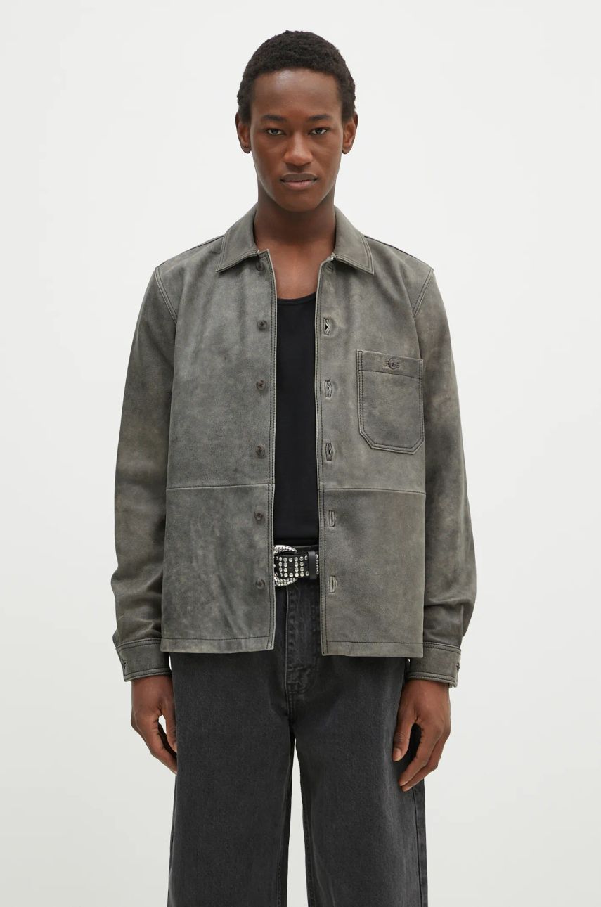 Paita Samsoe Samsoe Samsoe Samsoe Saruffo X C Leather Shirt Jacket Harmaa | M24400053, 0