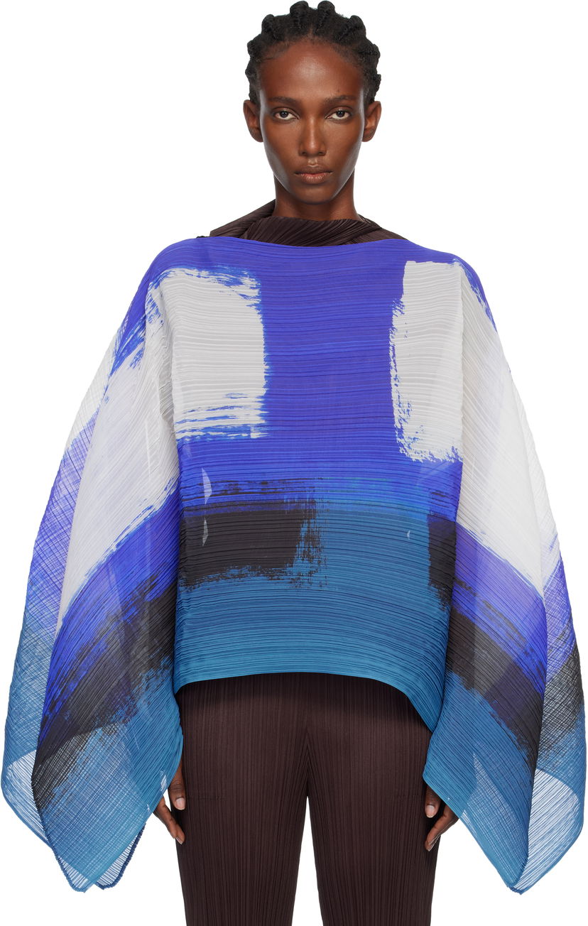 T-paita Pleats Please Issey Miyake PLEATS PLEASE ISSEY MIYAKE Jump Madame-T Pleated Abstract Print Top Monivärinen | PP59AD121
