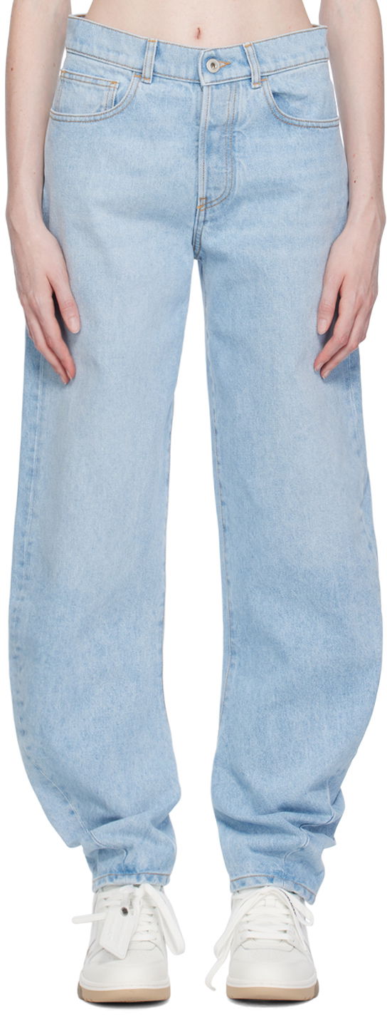 Jeans Off-White Off-White Twist Banana Jeans Sininen | OWYA052S23DEN0014000