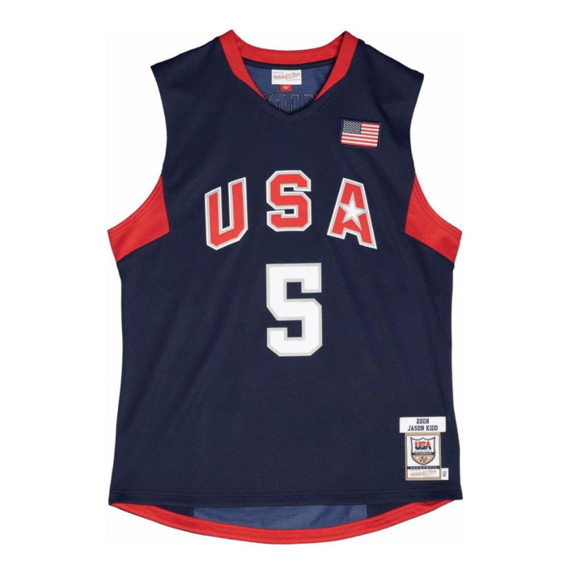 Tankkitoppi Mitchell & Ness Mitchell & Ness USA Basketball #5 Jersey Tummansininen | AJY44384-USA08JKINAVY