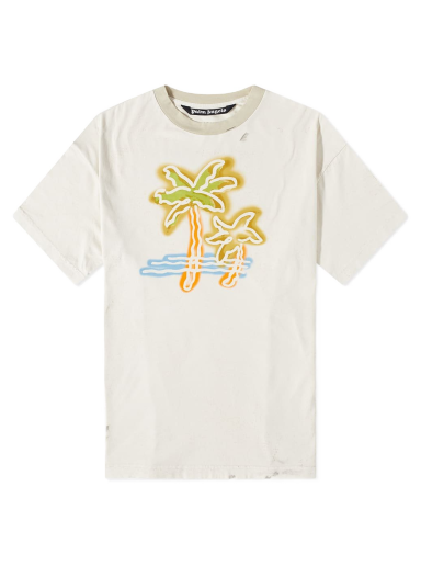 T-paita Palm Angels Neon Palm Tee Valkoinen | PMAA072S23JER0010384