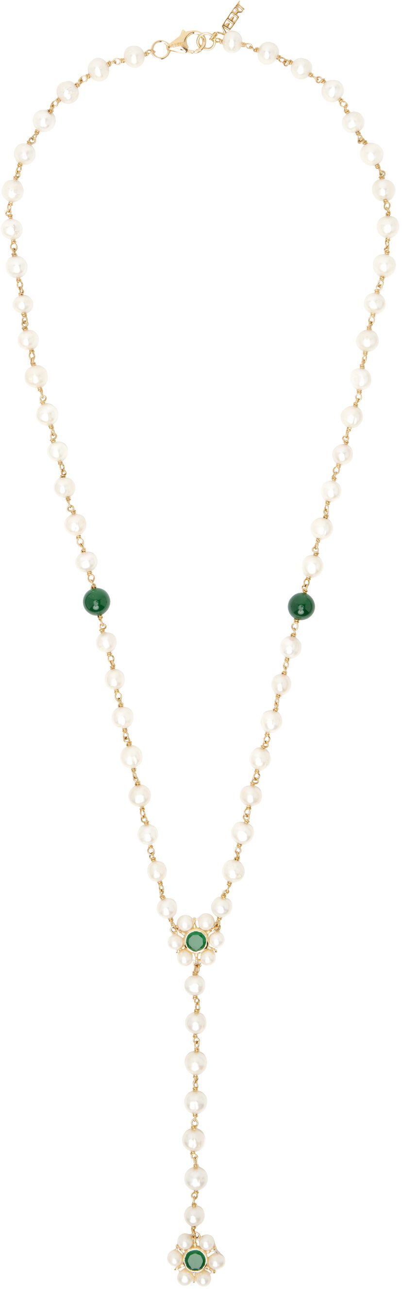 Kaulakoru VEERT 'The Macro Flower Pearl Rosary' Necklace Metallinen | JLG0012-YG