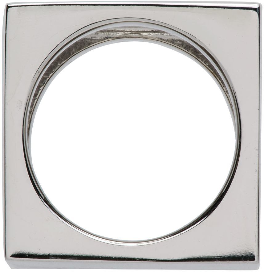 Sormus We11done Square Logo Dice Ring Metallinen | WD-AJ1-22-703-U-BW, 1
