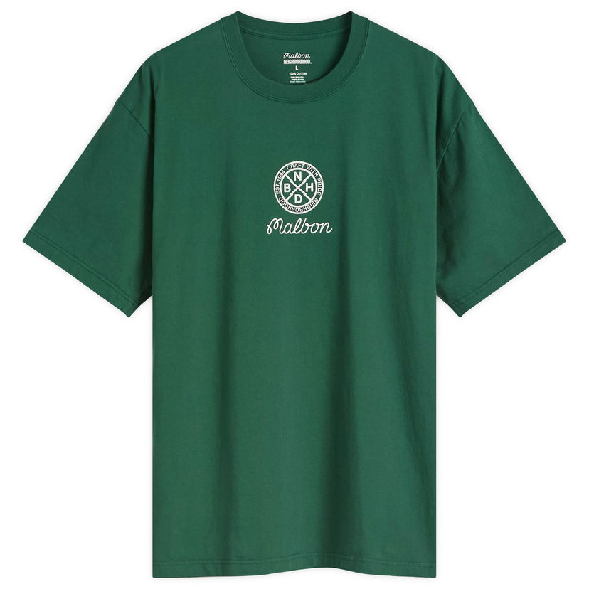 T-paita Neighborhood Neighborhood x Malbon Golf SS-2 Tee, Size L Vihreä | 251PC54N-ST02-GRN