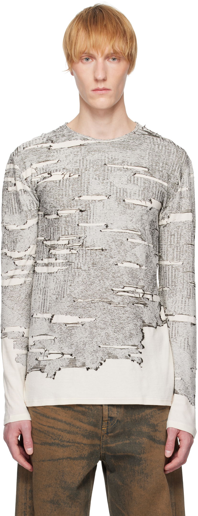 T-paita Diesel Diesel K-Cadmo Long Sleeve T-Shirt Valkoinen | A18119-0AFBV-129