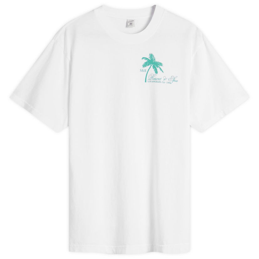 T-paita Sporty & Rich Sporty & Rich Palms T-Shirt, Size Large Valkoinen | TO043620253WH01