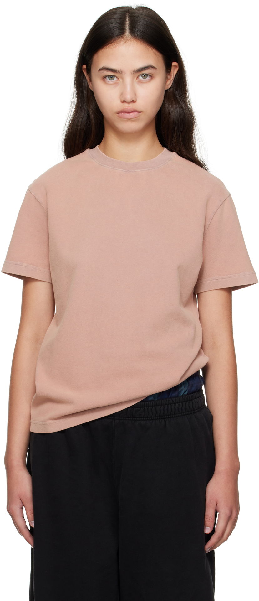 T-paita Acne Studios Acne Studios Cotton Crewneck T-Shirt Vaaleanpunainen | CL0352-