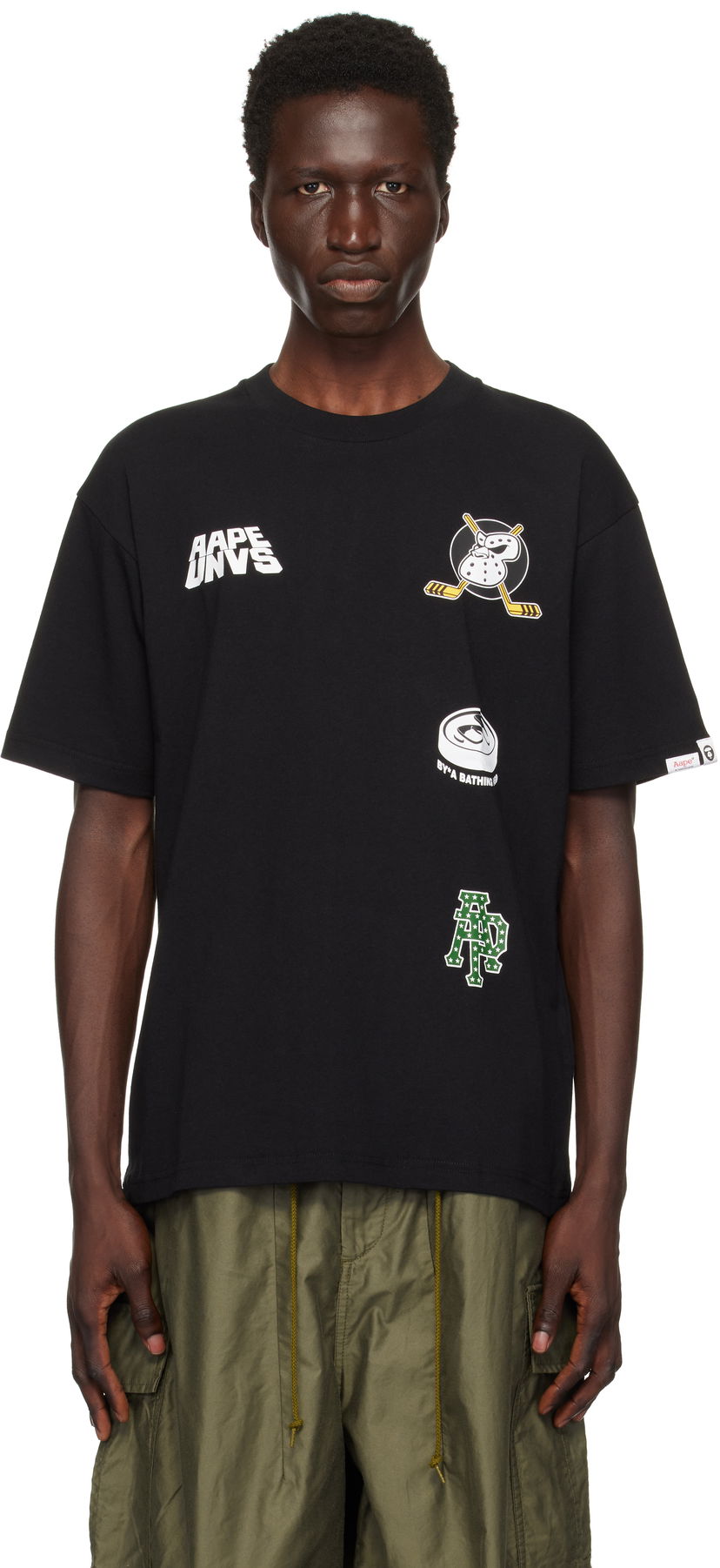 T-paita AAPE by A Bathing Ape AAPE by A Bathing Ape Theme Graphic T-Shirt Musta | AAPTEM1550XXNBKX