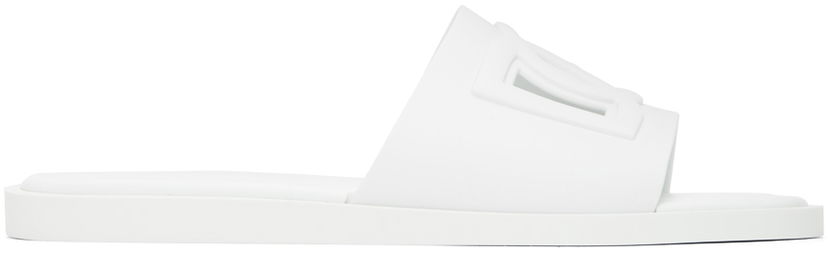 Tennarit ja kengät Dolce & Gabbana White Cutout Slides Valkoinen | CS2215AN994
