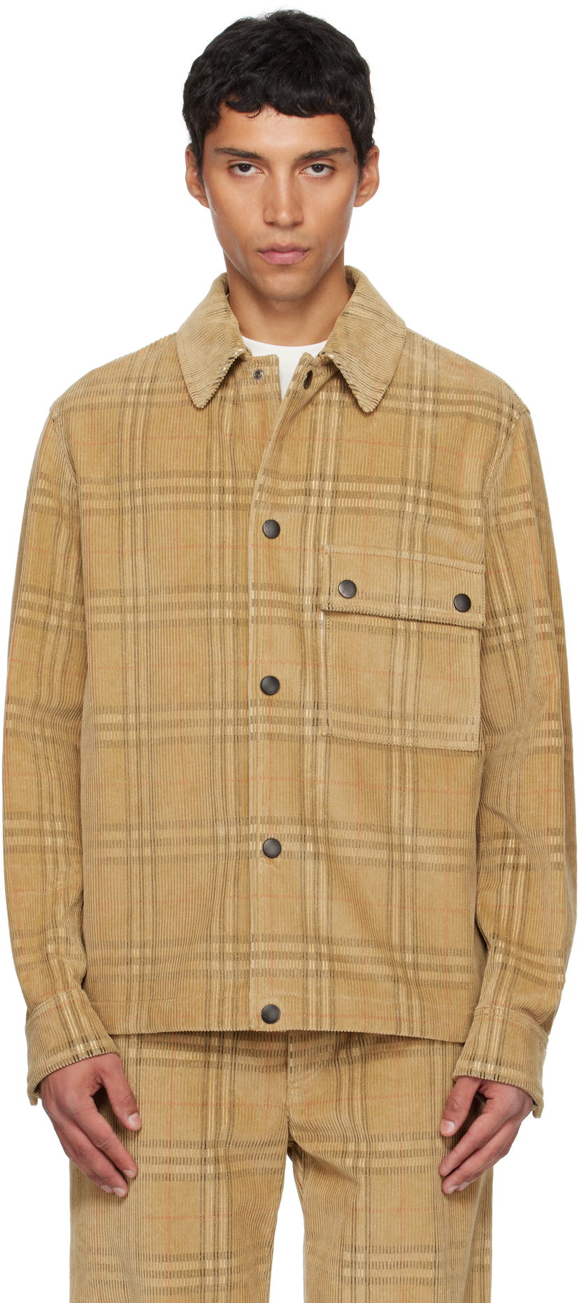 Paita Burberry Burberry Check Corduroy Overshirt Beige | 8113164