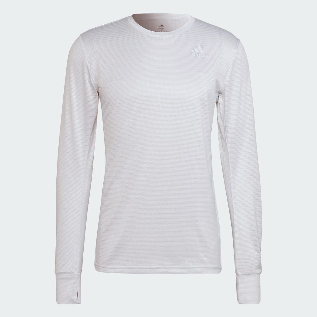 T-paita adidas Performance Own the Run Long Sleeve Active Tee Valkoinen | HB7456, 0