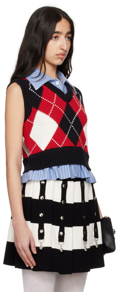 Villapaita Charles Jeffrey Loverboy Charles Jeffrey LOVERBOY Cropped Argyle Vest Punainen | 54091401, 1