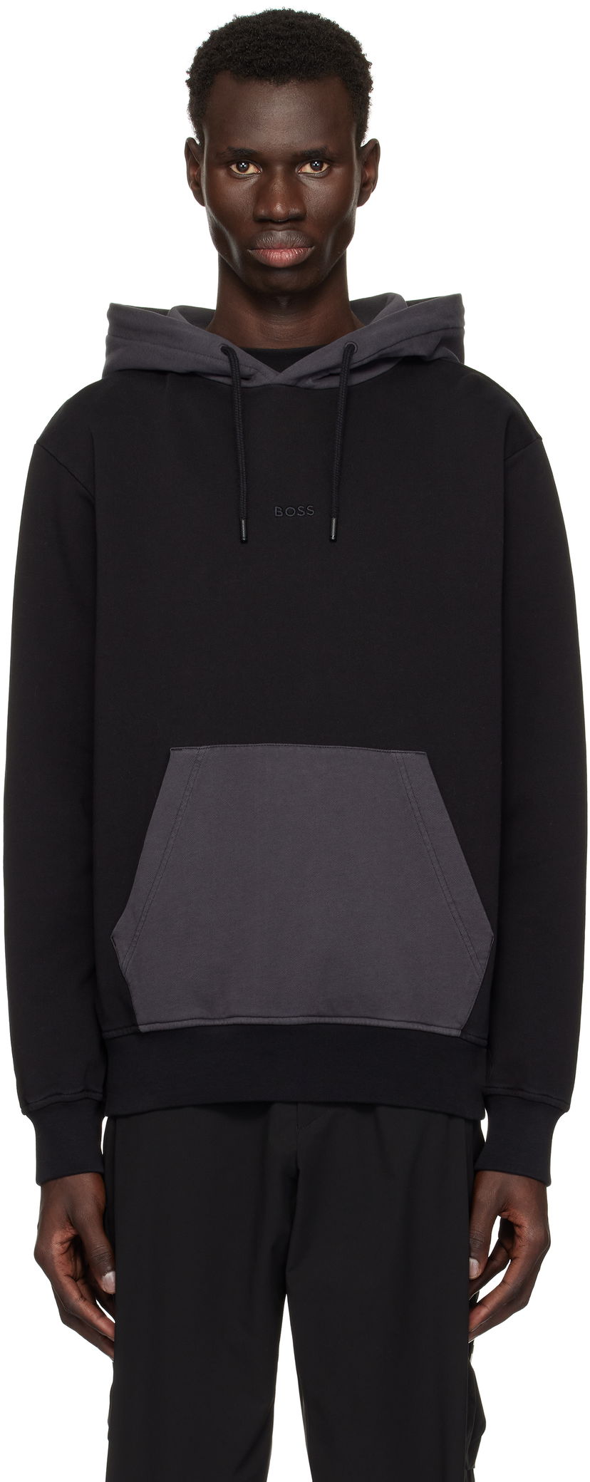 Huppari BOSS BOSS Embroidered Logo Hoodie Musta | 50531418