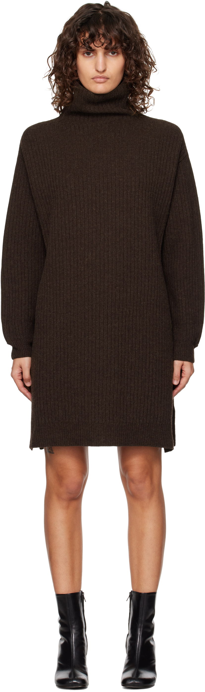 Mekko LEMAIRE Midi Turtleneck Dress Ruskea | DR1089 LK1027
