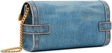 Olkalaukku Balmain Denim Crossbody Pouch Bag Sininen | EN1LE596TDEN, 2
