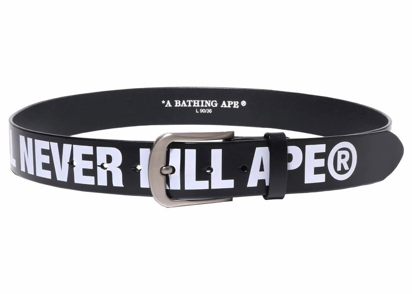 Vyöt BAPE BAPE A Bathing Ape Leather Belt Black Musta | 1J80-188-003