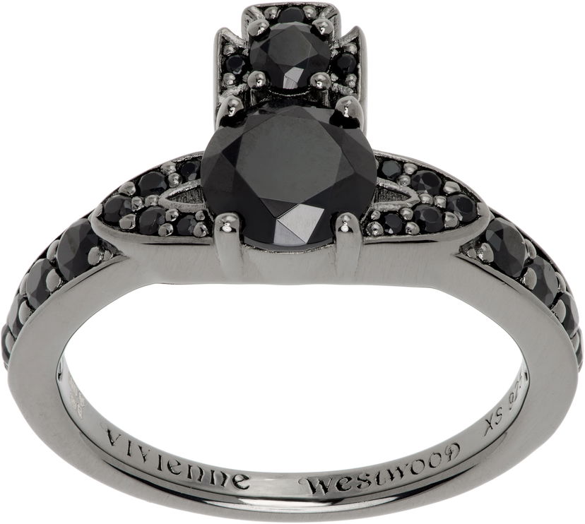 Sormus Vivienne Westwood Vivienne Westwood Ismene Black Crystal Ring Musta | 6404017L-01S101-