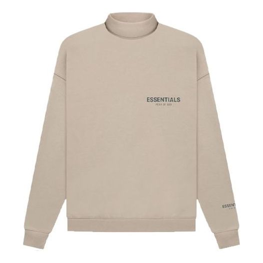 Villapaita Fear of God Essentials Pullover Mockneck Sweatshirt Beige | FOG-FW21-146