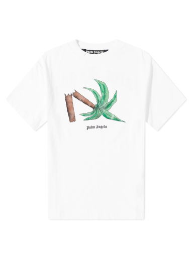 T-paita Palm Angels Broken Palm Tee Valkoinen | PMAA001S22JER0220155