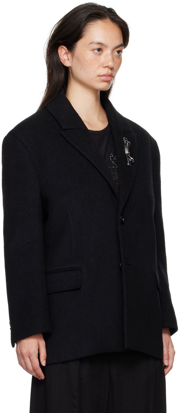 Takki Blumarine Blumarine Bijoux Pin Blazer Musta | A422S083A, 1