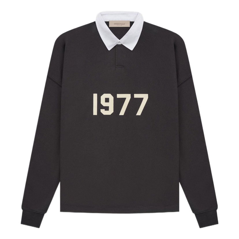 Poolopaita Fear of God Essentials 1977 Henley Rugby Polo Musta | FOG-SS22-123